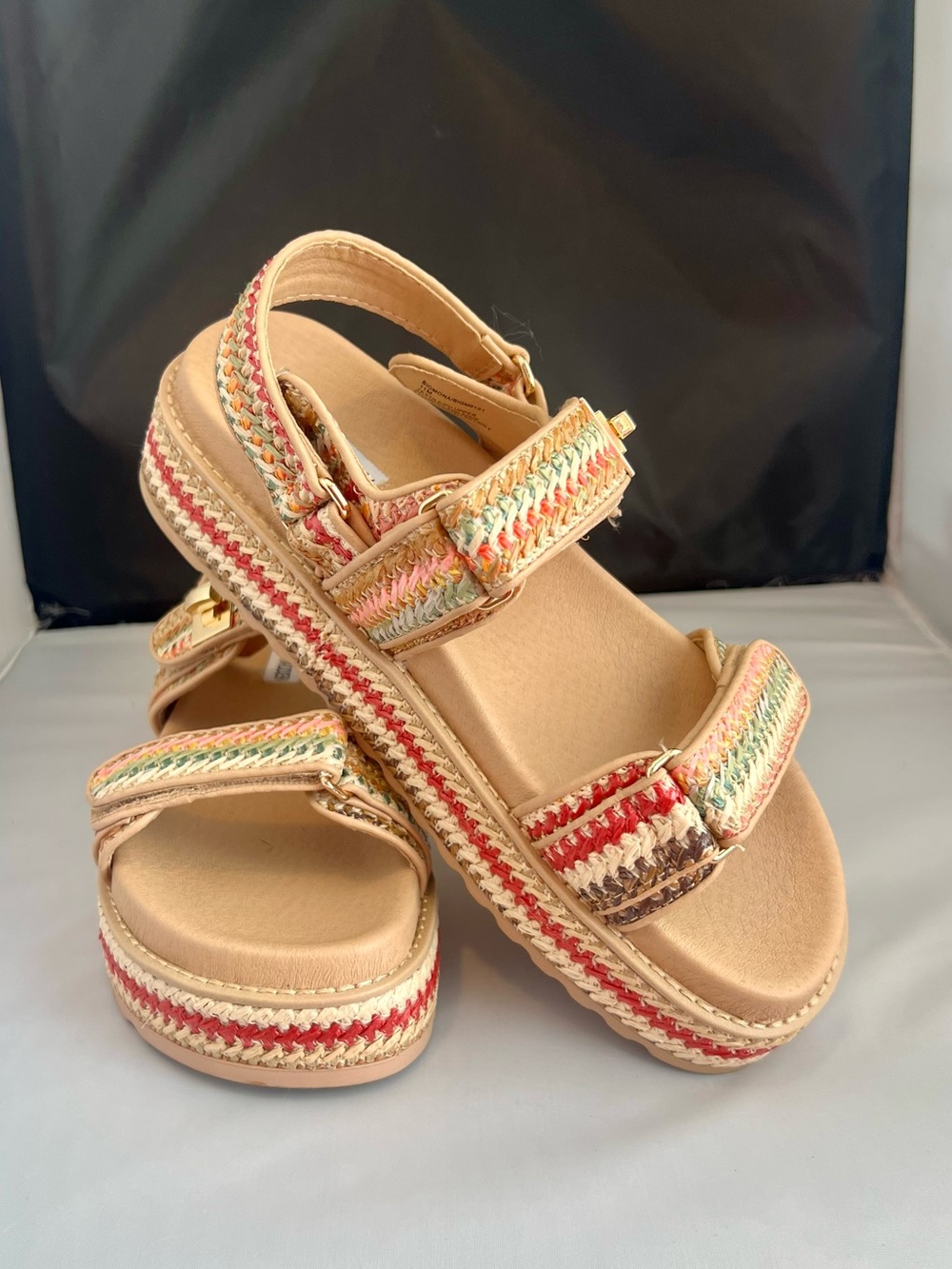 Steve Madden Bigmona Multi Raffia platform sandals 11 - Picture 11 of 12